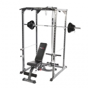 Bodymax CF375 ELITE Strength Package (Squat Rack, Pulley System, Rubber barbell set, weight bench)