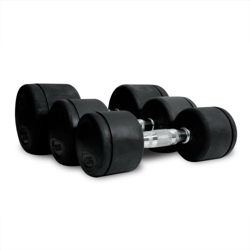 Bodymax Pro Rubber Dumbbells – 2 x 17.5kg