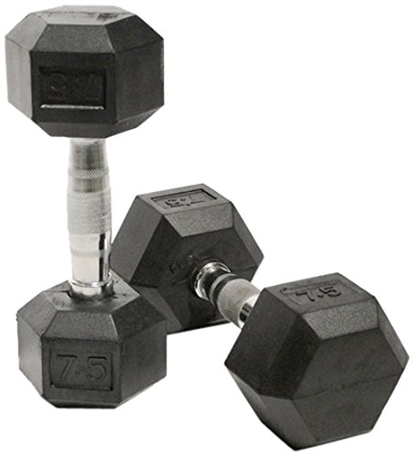 Bodymax Unisex’s Rubber Hex Dumbbell Pair-Black, 30 kg