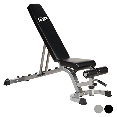 Mirafit Easy Move Fully Adjustable Weight Bench – Black or Silver