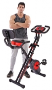 PLENY Folding Fitness Exercise Bike with Resistance Bands, 16 Level Resistance and Phone/Tablet Holder